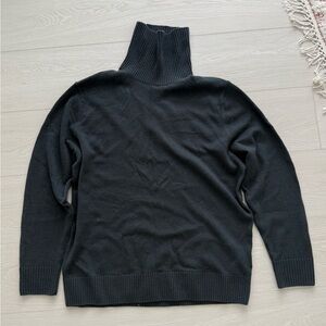 COS deep green cashmere turtleneck Sweater - Ribbed Neck & Hem